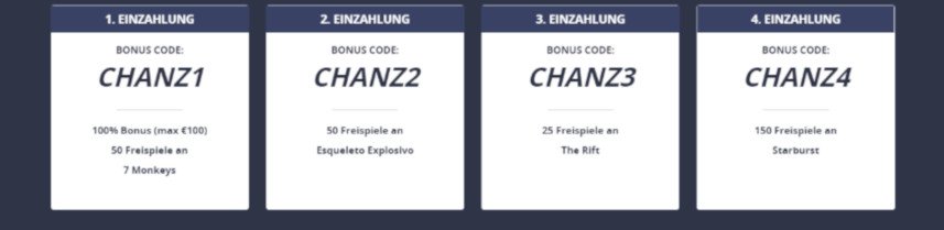 Chanz Casino Test Willkommensbonus code