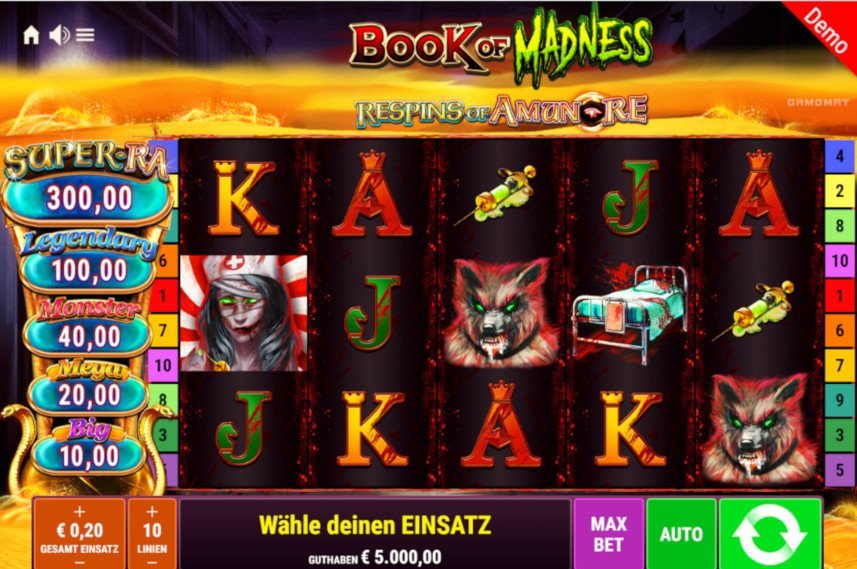 Book of Madness Gamomat