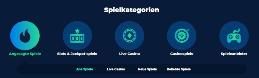 Casino Planet Erfahrungsbericht Spielkategorien