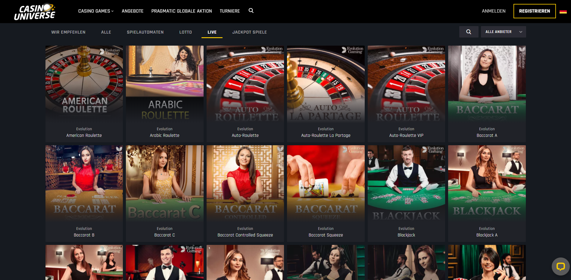 Casino Universe Live Casino