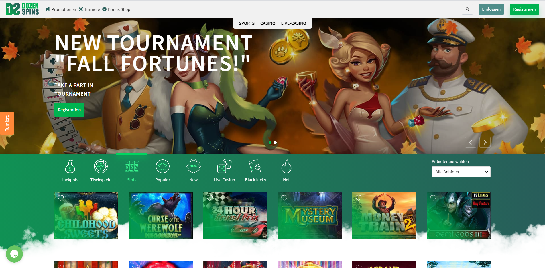 Dozen Spins Casino Spiele